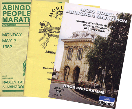 Past Abingdon Marathon race programmes.